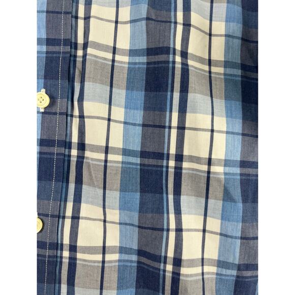 Men's Brooks Brothers Regent Blue Plaid Button Down Shirt Cotton - Excellent - Picture 7 of 10